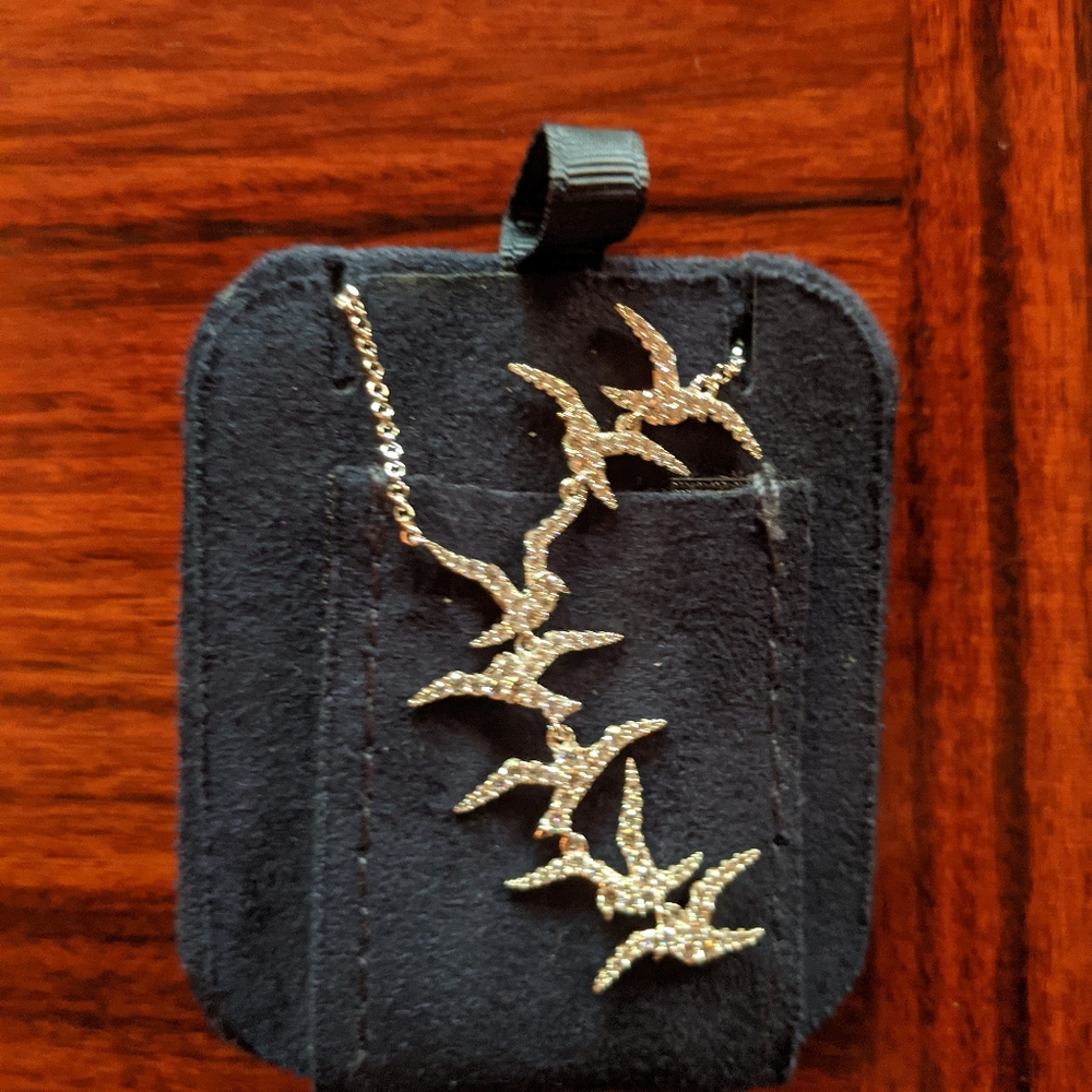 APM Monaco Sterling Silver/Zirconia Necklace